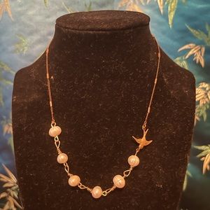 Swallow & Pearl necklace